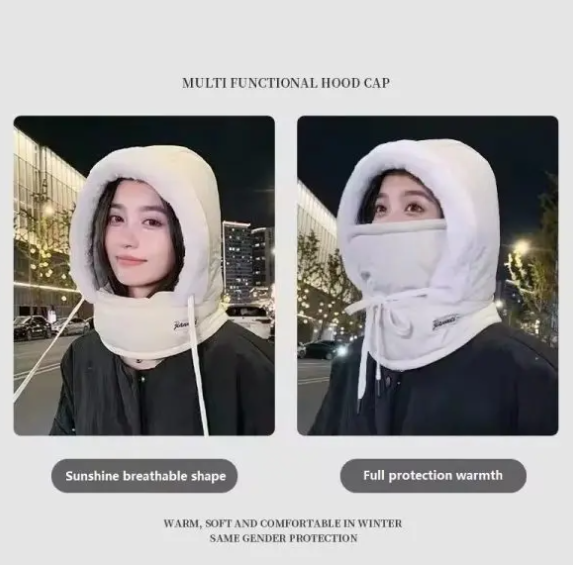 Polar Fleece Winter Balaclava – Thick Warm Hood Hat with Face Mask for Men & Women